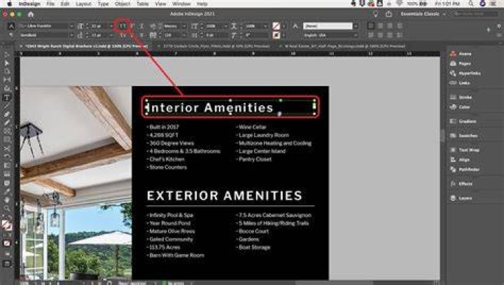 How do you make all caps in InDesign?