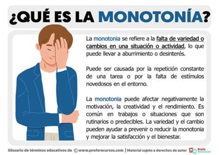 ¿Qué es monotonía y ejemplos?